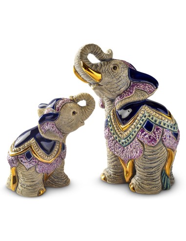 Elefante Indiano Scultura in Ceramica De Rosa...