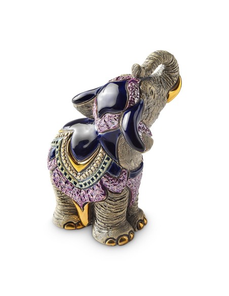 Elefante Indiano Baby Scultura in Ceramica De Rosa Rinconada