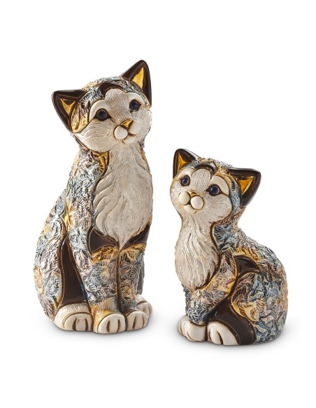 Calico Kitten Sitting Ceramic Sculpture De Rosa Rinconada