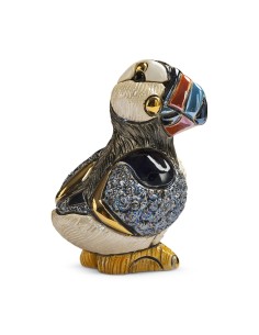 Baby Puffin Ceramic Sculpture De Rosa Rinconada