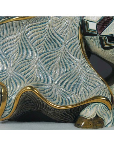 Cavallo Rampante Scultura in Ceramica De Rosa...