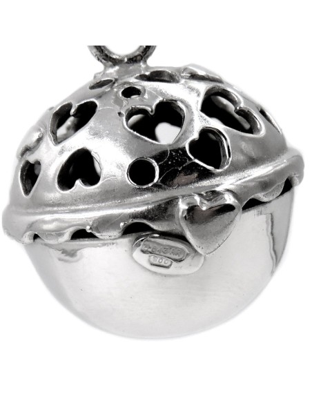Bracciale Catena Donna in Argento 925 Rodiato con Ciondolo Doppio Cuore