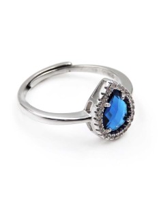 Ring aus 925er Sterlingsilber mit Blauem Stein im...