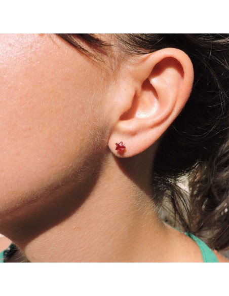 925 Sterling Silver Earrings with Star-Cut Stone