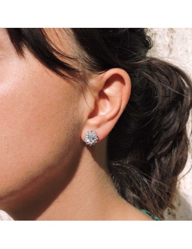 925 Sterling Silver Earrings with Oval White Stone