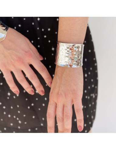 Hammered 925 Sterling Silver Slave Bracelet 
