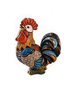 Blue Cochin Rooster Ceramic Sculpture 