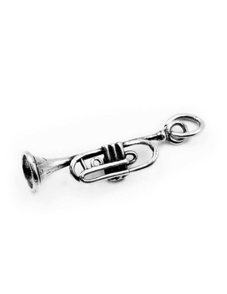 Solid Silver Trumpet Pendant 