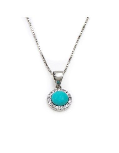 Sterling Silver Necklace with Turquoise Stone...