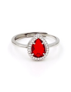 Ring aus 925er Sterlingsilber mit Rotem Stein im...