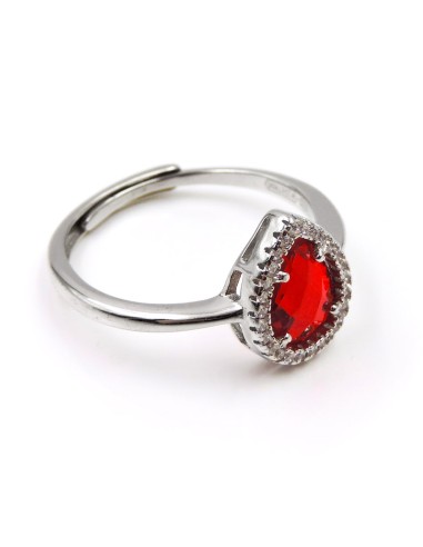 Ring aus 925er Sterlingsilber mit Rotem Stein...