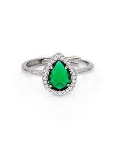 Ring aus 925er Sterlingsilber mit Grünem Stein im...