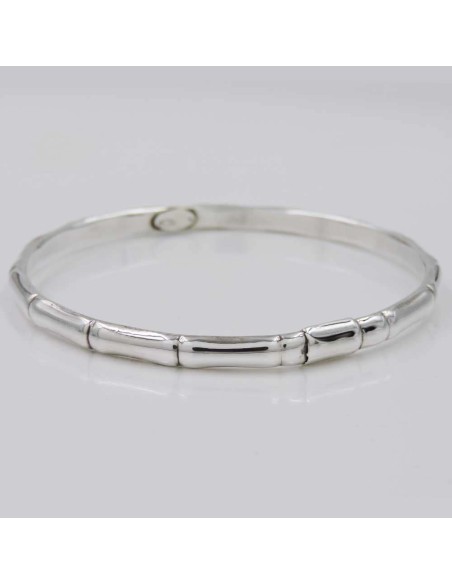 925 Sterling Silver Bamboo Bangle Bracelet 