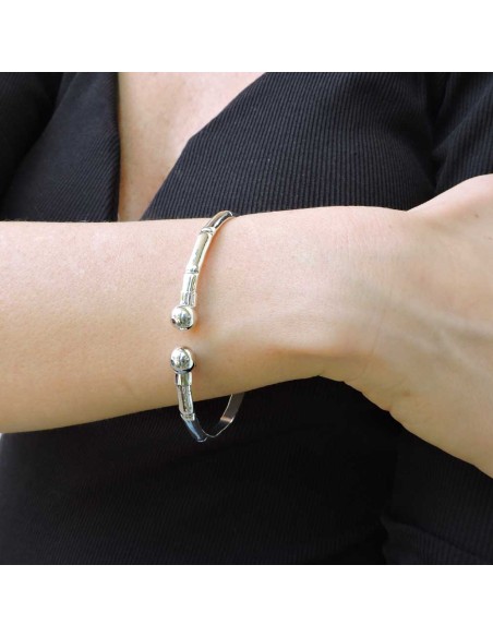 Bracciale Bamboo Bangle Aperto in Argento 925 