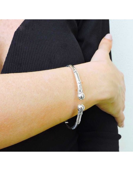 Bracciale Bamboo Bangle Aperto in Argento 925 