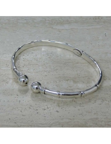 Offener Bambus-Armreif aus 925er Sterlingsilber