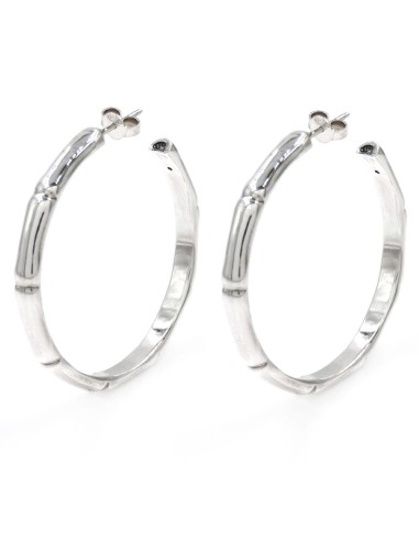 Sterling Silver Bamboo Cane Earrings 