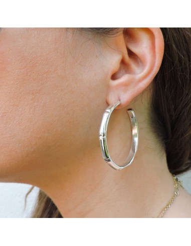 Orecchini Cerchio Bamboo in Argento Diametro...