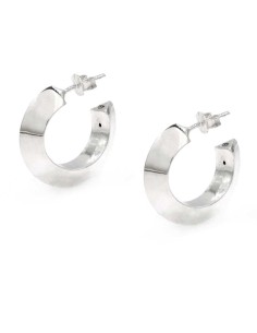 Sterling Silver Triangular Cane Hoop Earrings 