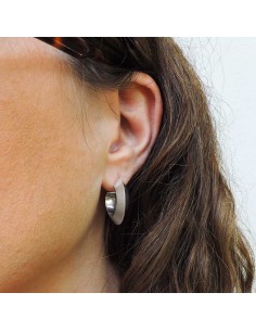 Sterling Silver Triangular Cane Hoop Earrings  2