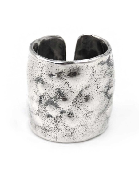 Langer Bandring aus Gehämmertem 925er-Sterlingsilber