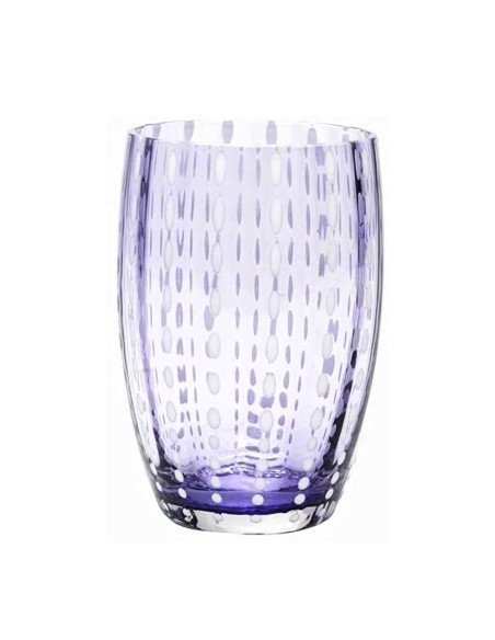 Zafferano Perle Set 6 Bicchieri in Vetro Lavanda