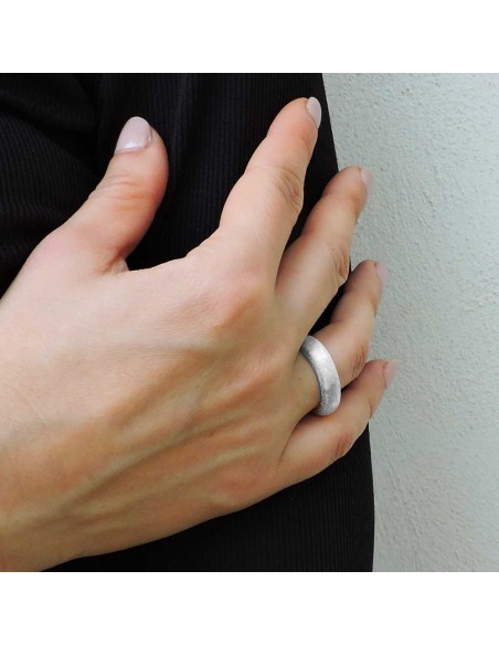 Anello Fedone in Argento 925 Effetto Setato