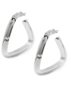Sterling Silver Triangular Hoop Earrings 