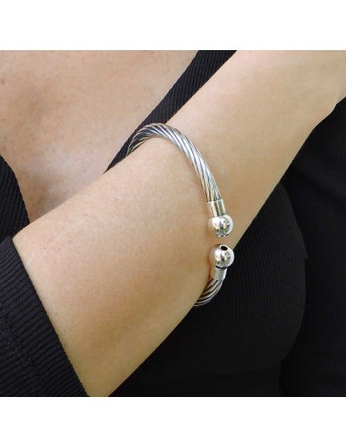 Bangle Solid Silver Oval Rigid Bracelet