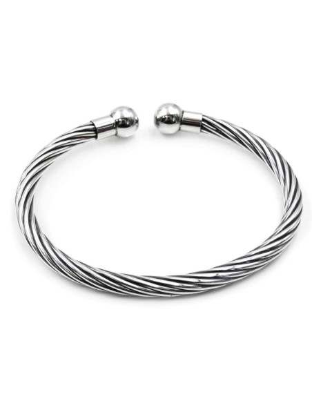 Bangle Solid Silver Oval Rigid Bracelet
