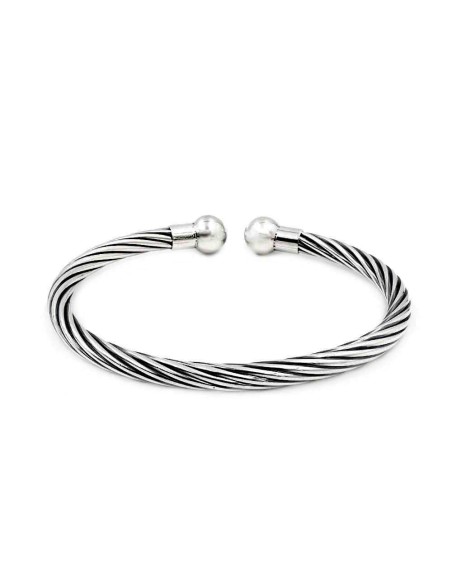 Bangle Solid Silver Oval Rigid Bracelet