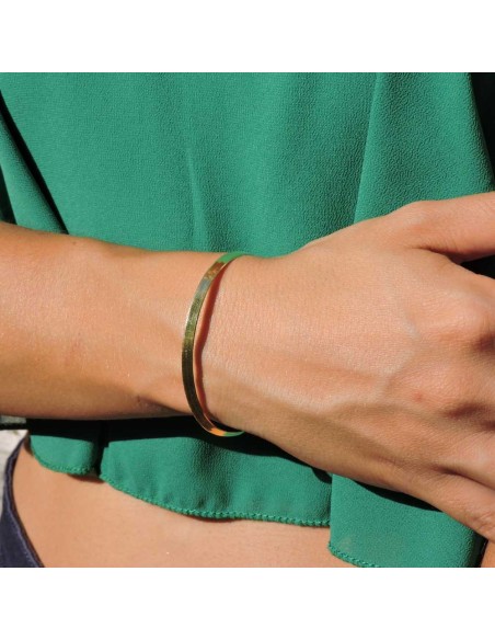 Gold Plated 925 Sterling Silver Flat Snake Bracelet