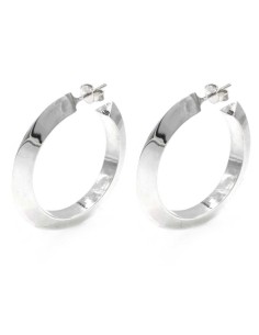 Sterling Silver Triangular Cane Hoop Earrings Diameter...
