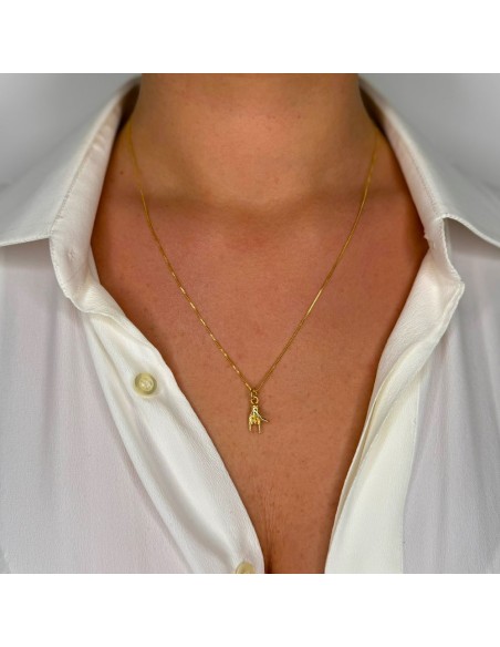Gold Plated 925 Sterling Silver Hand Making Horns Necklace 