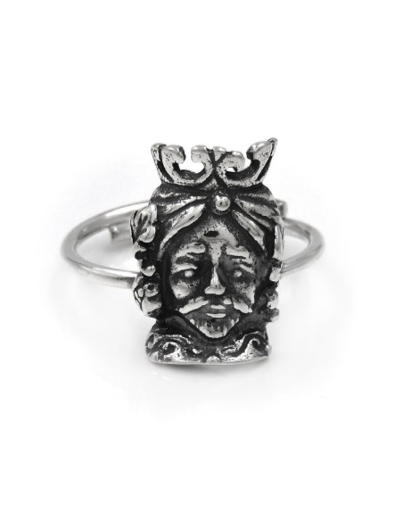 Sizilianischen Moorköpfen Ring aus 925er Sterlingsilber