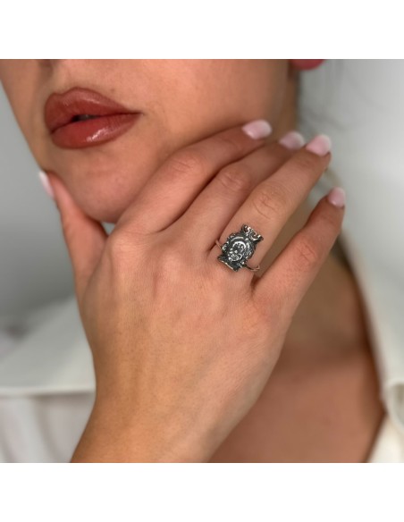 Anello Teste di Moro Siciliane in Argento Sterling 925 