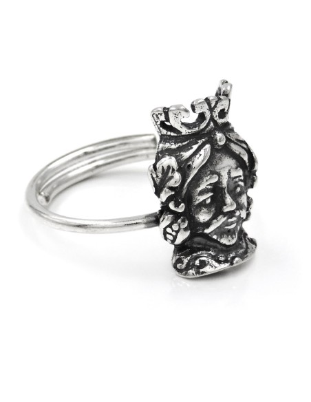 Sizilianischen Moorköpfen Ring aus 925er Sterlingsilber