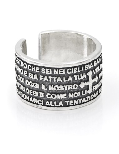 Anello Padre Nostro Fascia in Argento 925 Brunito