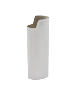Porta Accendino Argento 925 Righe Verticali Incisione...