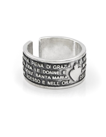 Ave Maria Bandring aus Brüniertem 925er Sterlingsilber