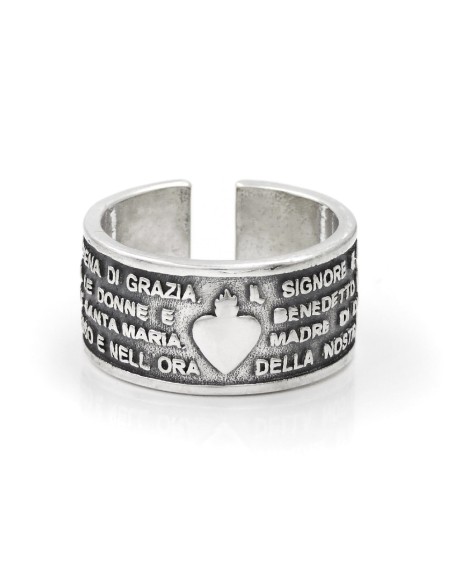 Ave Maria Bandring aus Brüniertem 925er Sterlingsilber