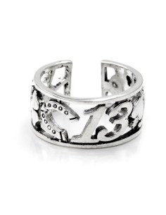 Lucky Symbols Sterling Silver Band Ring 