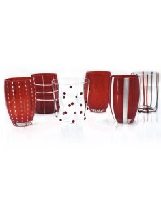Zafferano Melting Pot Rot Set mit 6 Glasbechern