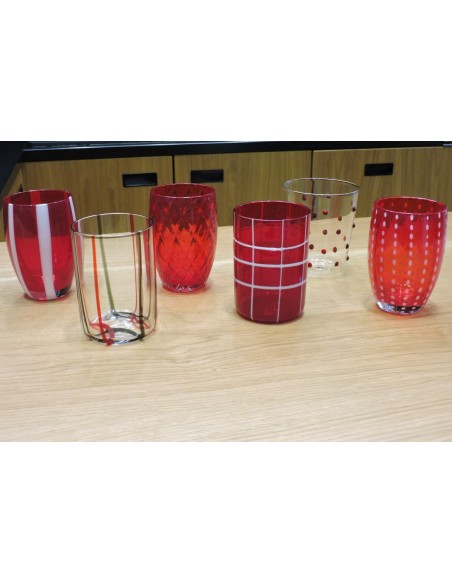 Zafferano Melting Pot Red Set 6 Tumbler Glasses 