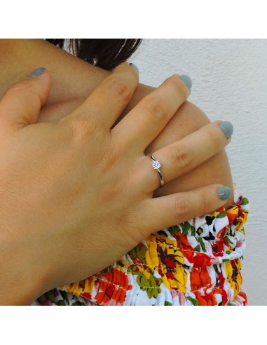 Anello Solitario in Argento Sterling 925 