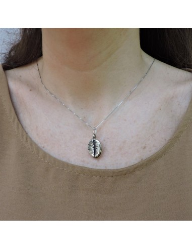 Collana con Ciondolo Chicco di Caffè in Argento 