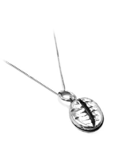 Halskette mit Kaffeebohnen-Anhänger aus Sterlingsilber