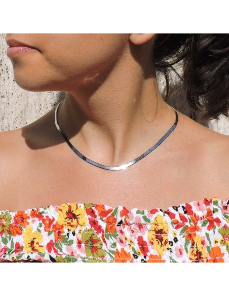 Collana Snake Piattina in Argento Sterling 925