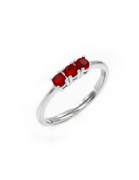 Trilogy Ring aus 925er Sterlingsilber mit Farbigen Zirkonen