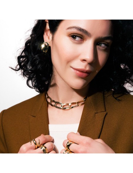Gold Dynamic Flat Chain Necklace